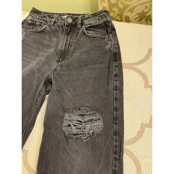 Garage denim street wide leg black distressed jeans, size: 00/23 - Picture 10 of 15